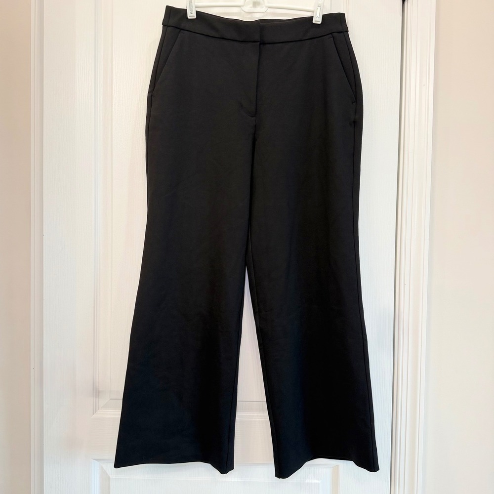 Quince Women's Ultra Stretch Ponte Trouser black sz 12 wide leg office workwear - Picture 4 of 10